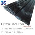 20pcs lot New Carbon Fiber Rods for RC Plane DIY tool wing tube Quadcopter arm carbon fiber tube 1mm 1.5mm 2mm 3mm (500mm) For Discount