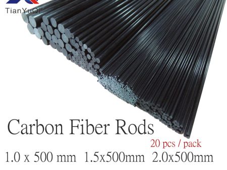 20pcs lot New Carbon Fiber Rods for RC Plane DIY tool wing tube Quadcopter arm carbon fiber tube 1mm 1.5mm 2mm 3mm (500mm) For Discount