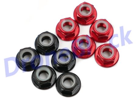 10 Pcs M5 Aluminum Flange Nylon Nut Low Profile CW CCW Anti-Loose Insert lock For 2204 2205 2206 Brushless Motor RC QAV250 210 Online Sale