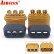 10 x Amass MR60 Plug w Protector Cover 3.5mm 3 core Connector T plug Interface Connector Sheathed for RC Model (5 Pair ) Sale