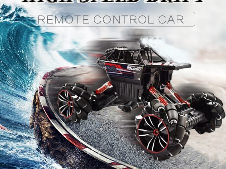 1:12 2.4G RC Car with Mecanum Wheel High Speed 4WD Drift Climbing Remote Control Stunt Car Deformation Off-Road Vehicle Toy Online Sale