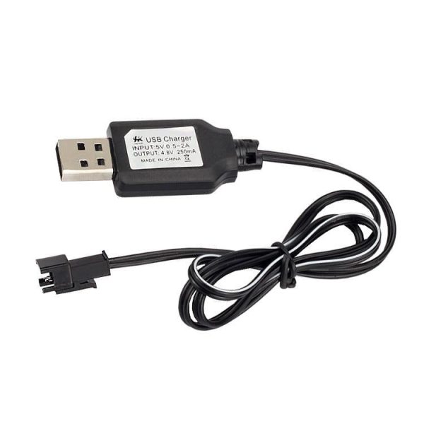 YUKALA 3.6V 4.8V 6.0V 7.2V 9.6V Ni-CD Ni-MH rechargeable battery USB charger USB charging cable with SM JST TAMIYA Plug 2pcs Online now