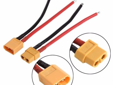 2 pcs of XT60 Battery Male Female Connector Plug with Silicon 14 AWG Wire Fashion