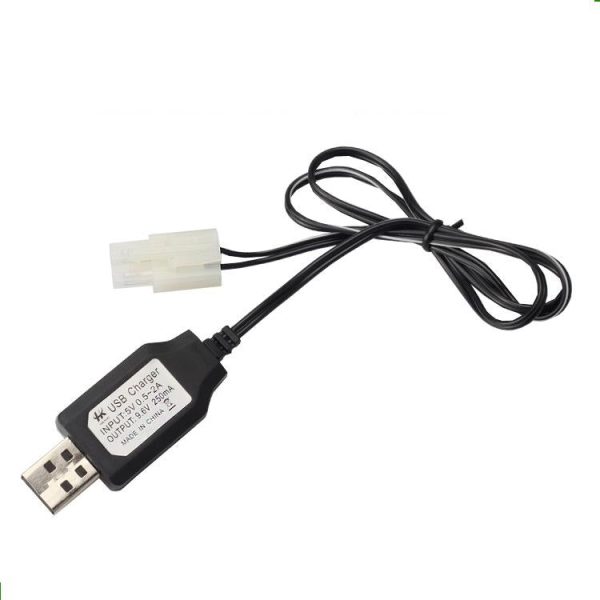 YUKALA 3.6V 4.8V 6.0V 7.2V 9.6V Ni-CD Ni-MH rechargeable battery USB charger USB charging cable with SM JST TAMIYA Plug 2pcs Online now