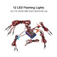 12 Ultra LED Flashing Bright Light Strobe Lamps Kit System for 1 10 1 8 RC Drift HSP TAMIYA CC01 4WD Axial SCX10 RC Car Truck Fashion