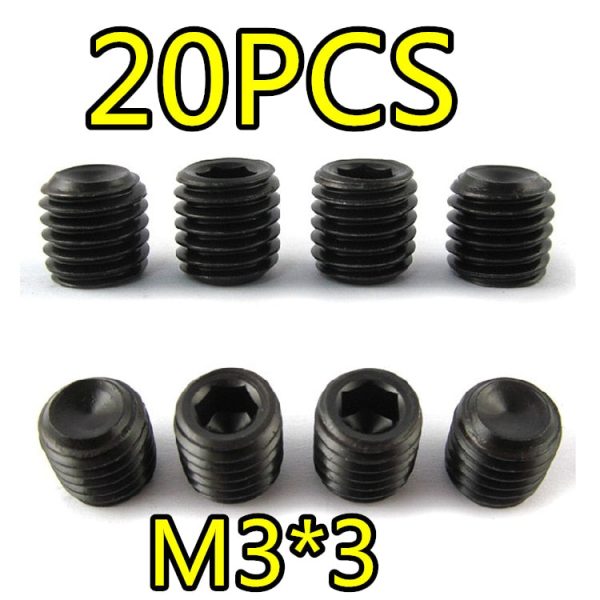 20pcs M3*3 Grub Head Screw Hexagon Headless RC Car Hardware 1 10 HSP 18039 02098 94180 Spare Parts Replacement Fashion