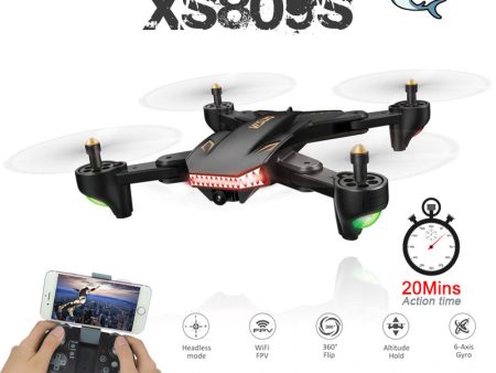 VISUO XS809S XS809HW Foldable Selfie Drone with Wide Angle 0.3MP 2MP HD Camera Quadcopter WiFi FPV RC Helicopter Mini Dron Hot on Sale