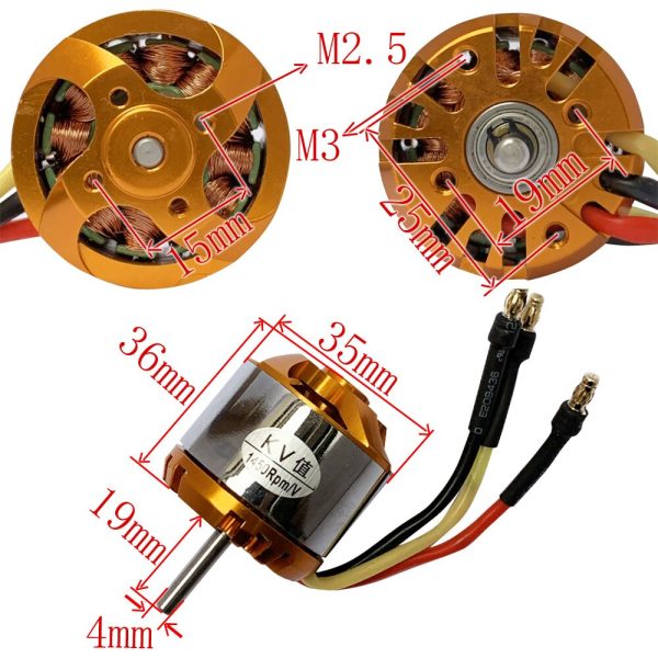 1pc 3536 Swiss Quality Motor Brushless Outrunner Motor Strong power supply 1450KV High Speed with Large Thrust on Sale