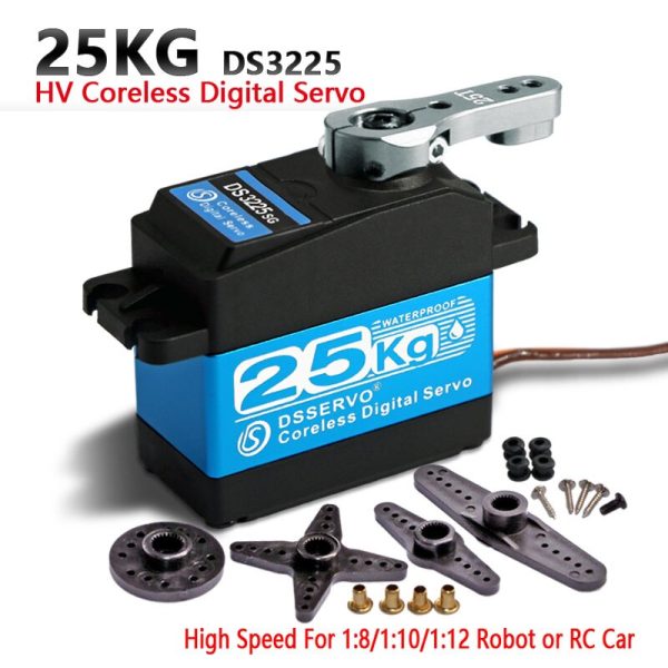 1X RC servo 25KG DS3225 core or coreless digital servo Waterproof servo full metal gear baja servo for baja cars and rc cars on Sale